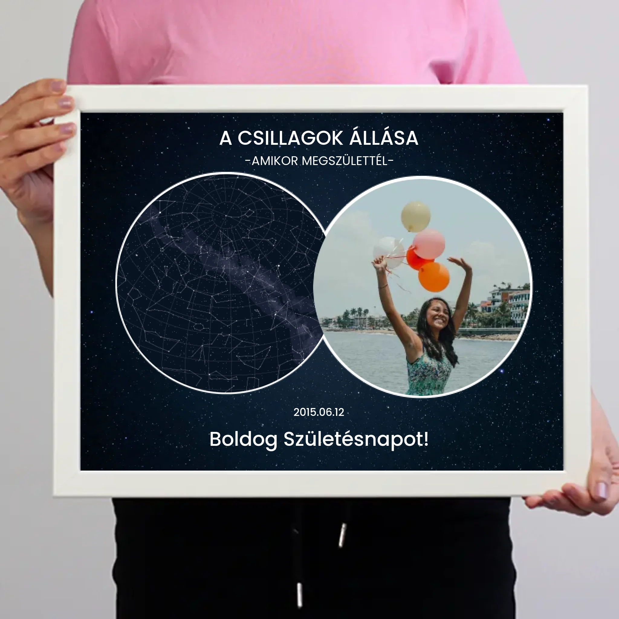 Születésnapi csillagtérkép fényképpel
