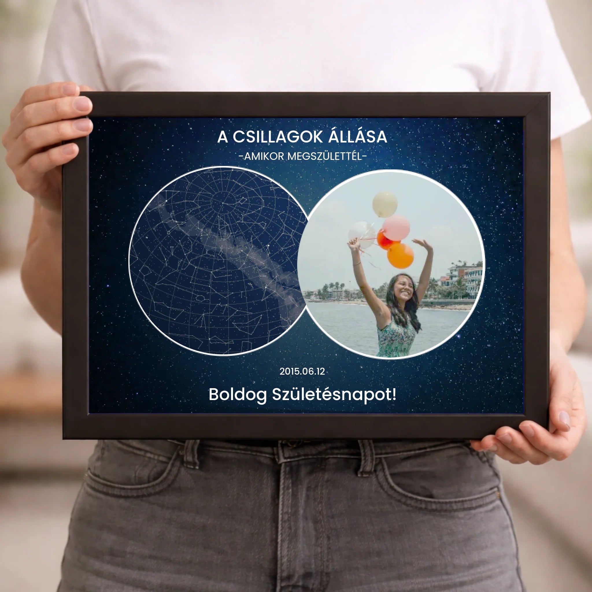 Születésnapi csillagtérkép fényképpel