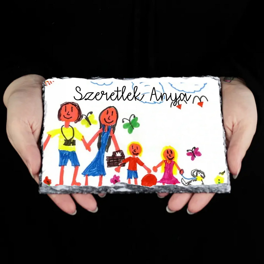 Gyerekrajzos gránitkép