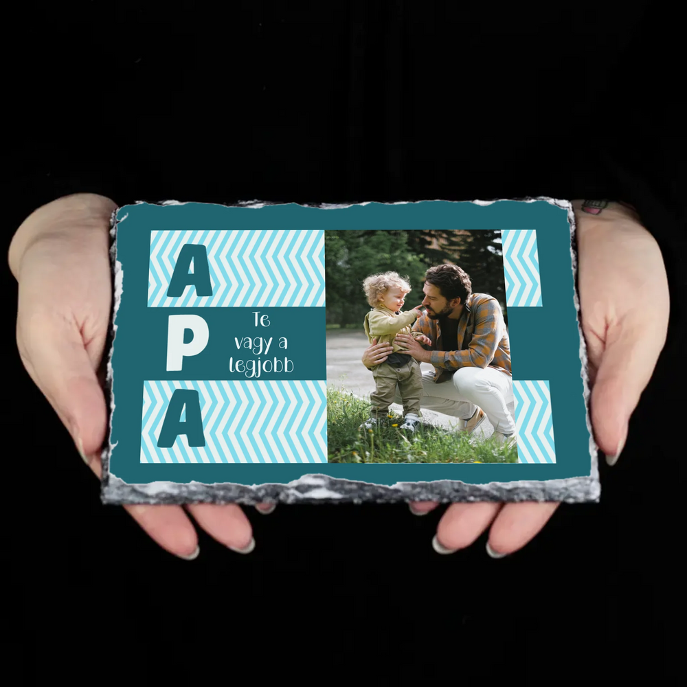 Apák napi egyedi fényképes gránitlap felirattal