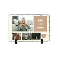 Egyedi fényképes gránitlap apák napjára 4 képpel és felirattal