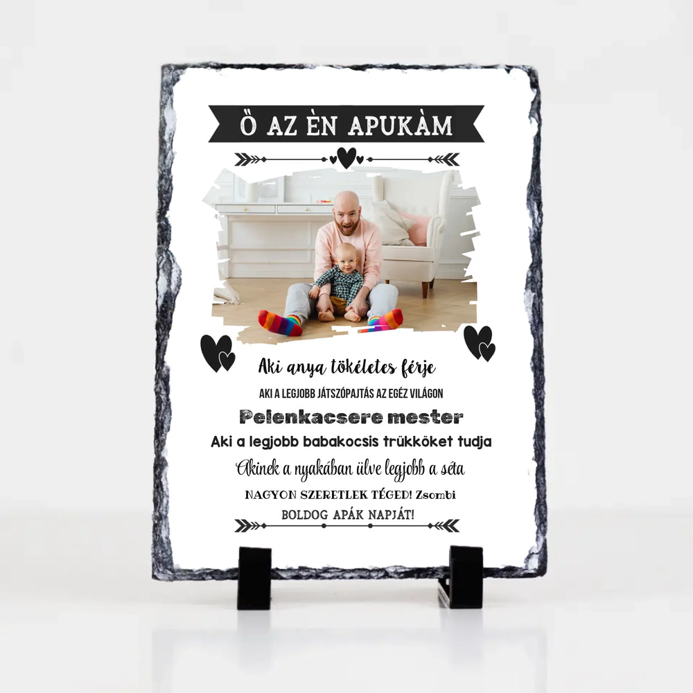 Ő az én apukám apák napi egyedi képes gránitlap XL