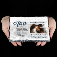 Fényképes apák napi ajándék- Apa bátorít egy életen át gránitkép