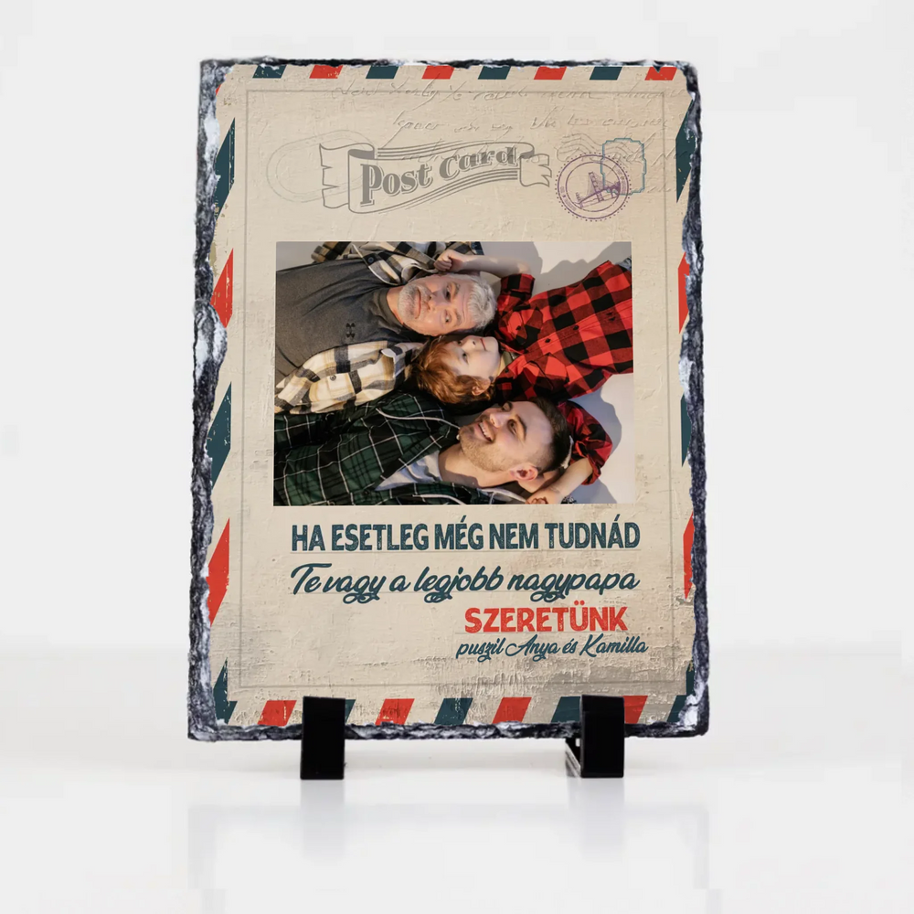 Egyedi apák napi ajándék nagypapáknak - Te vagy a legjobb nagypapa gránitlap XL