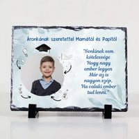 Ballagási ajándék gránitlap egyedi képpel és szerkeszthető felirattal