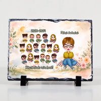 Pedagógus napi köszönőajándék - egyedi gránit kőlap szerkeszthető karakterekkel