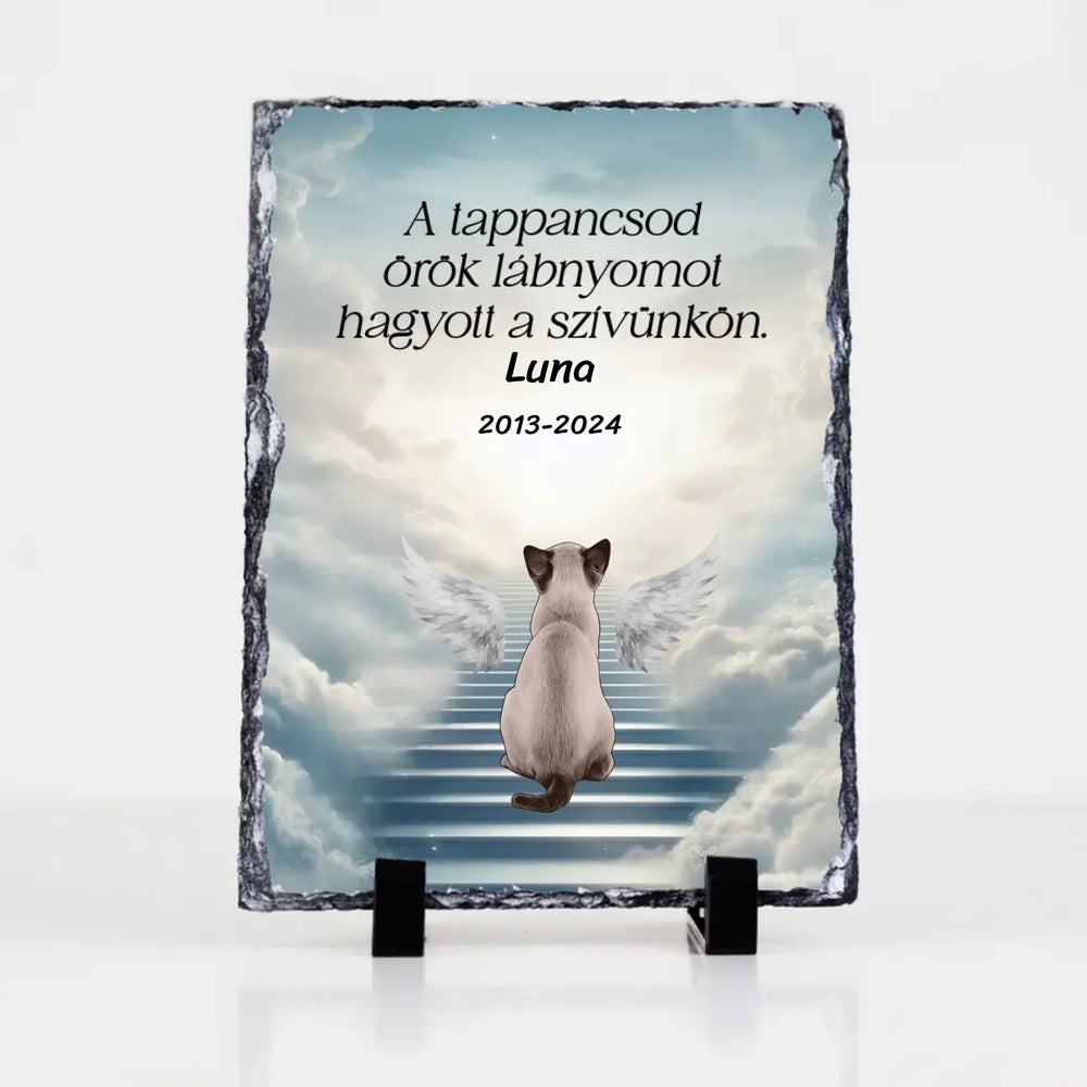 Örök tappancsnyom gránitlap cicával