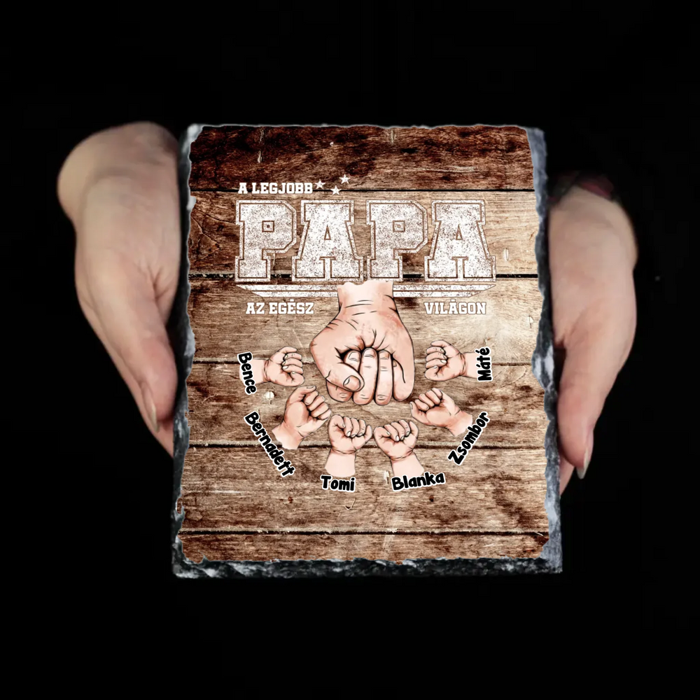 Ajándék Apáknak - Személyre szabható A legjobb Papa gránitkép