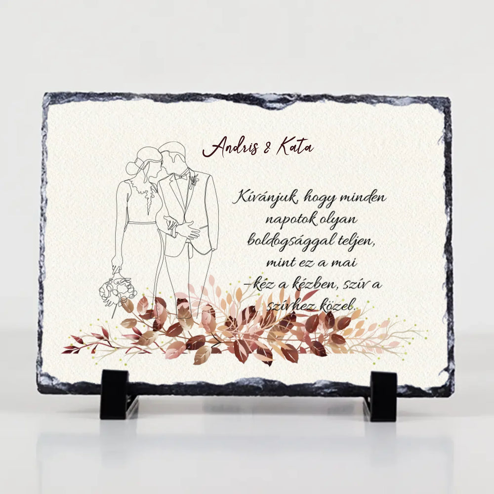 Szerkeszthető gránitlap - Jelképes esküvői ajándék egyedi mintával