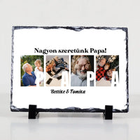 Ajándék Papának - Egyedi képes Papa szeretünk gránitlap