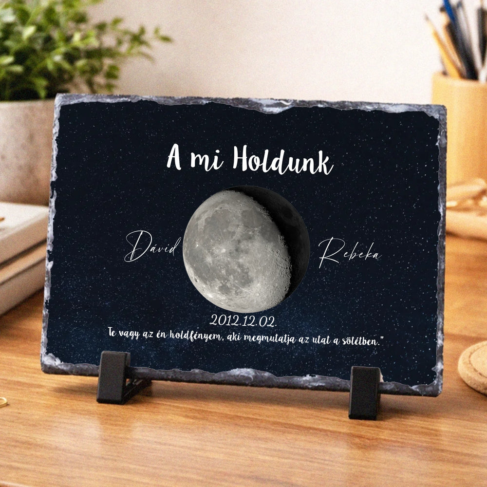 A mi holdunk - egyedi feliratos szerkeszthető ajándék gránitlap