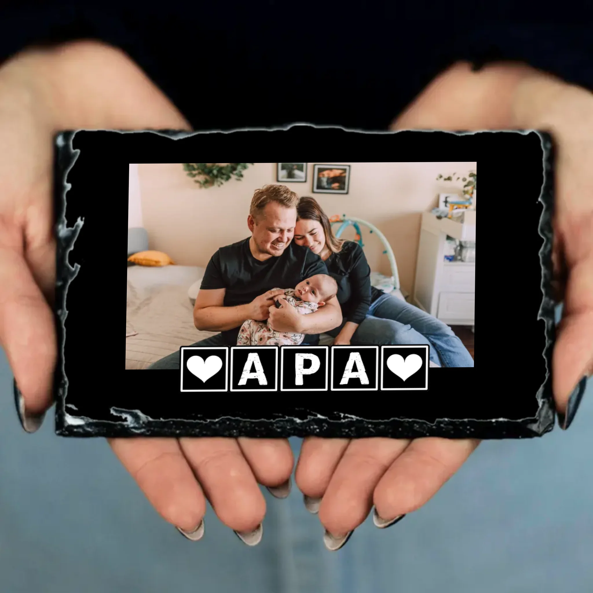 Apák napi egyedi képes gránitlap apáknak