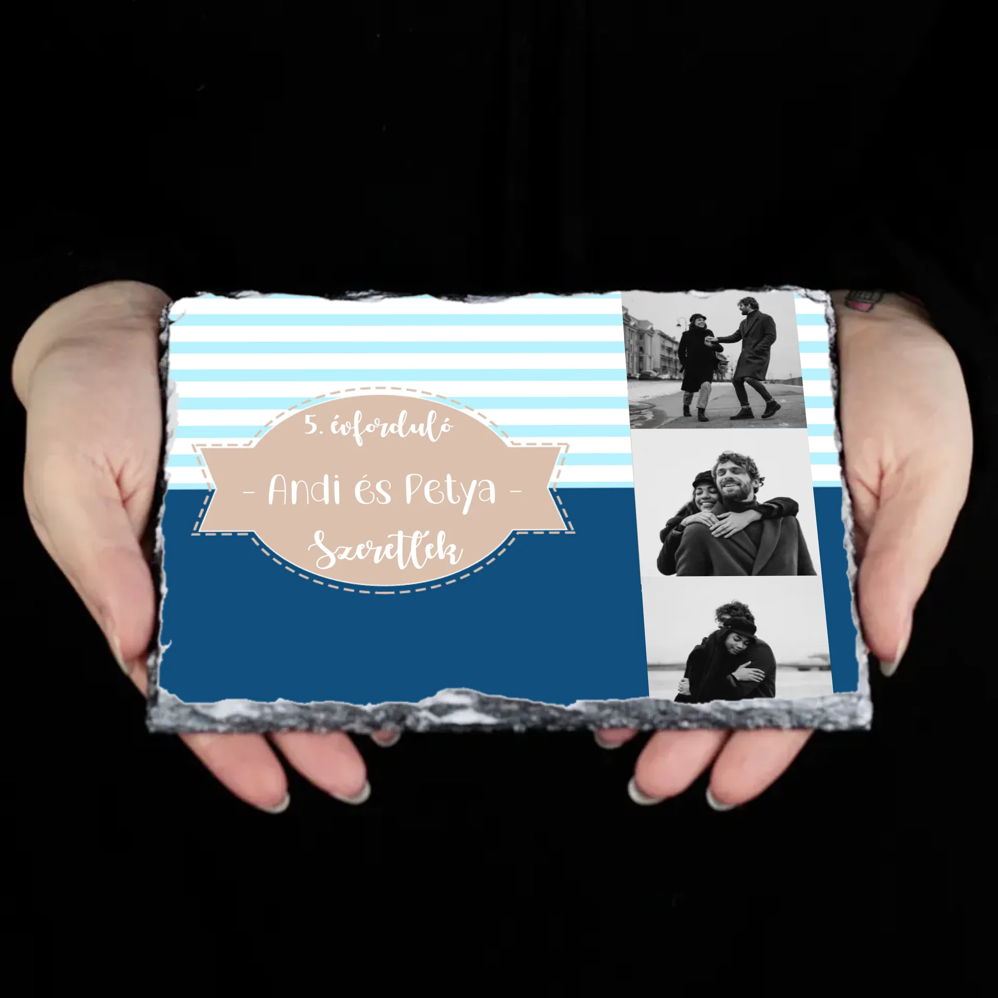 Egyedi fényképes gránitlap 3 képpel