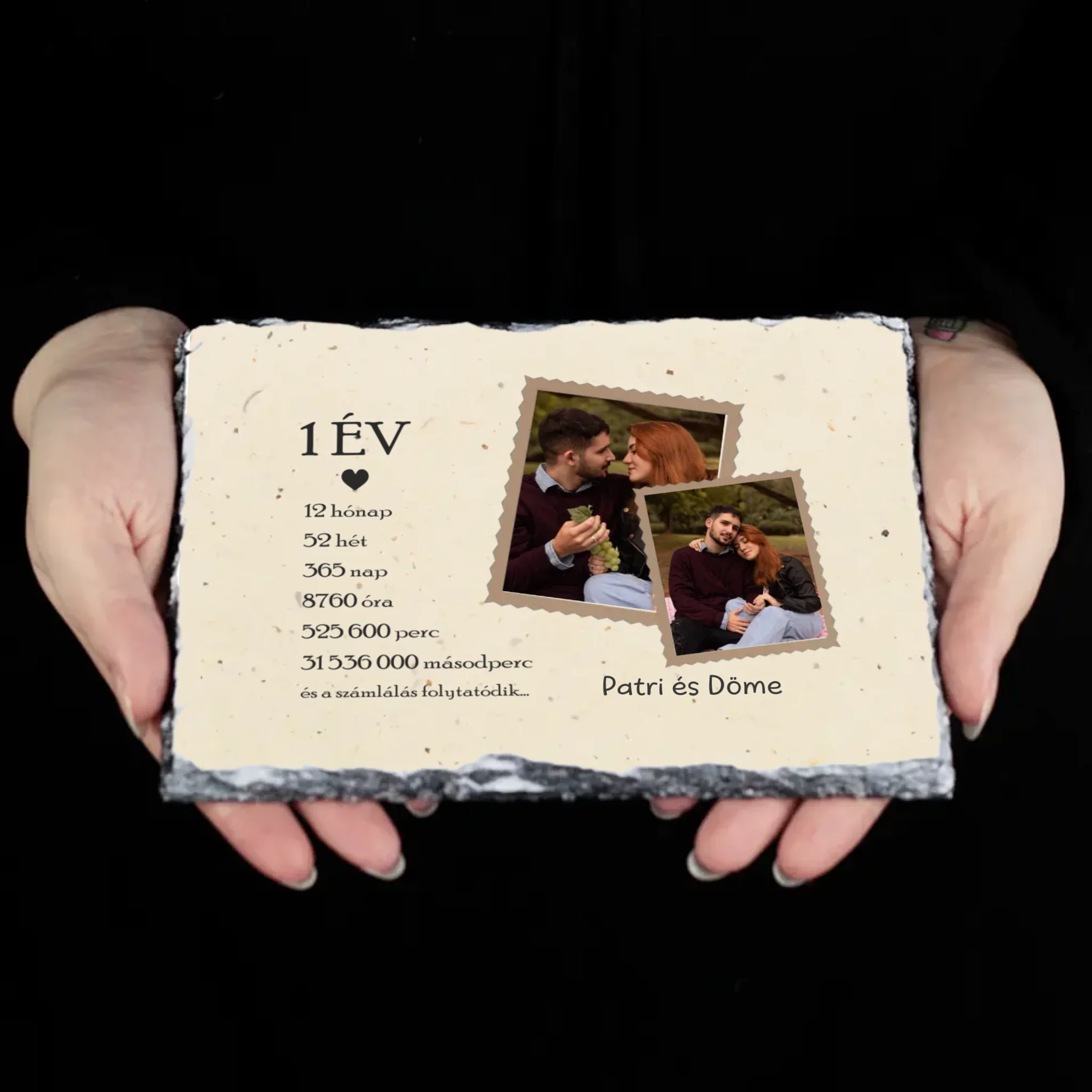 Évfordulós gránitkép két képpel