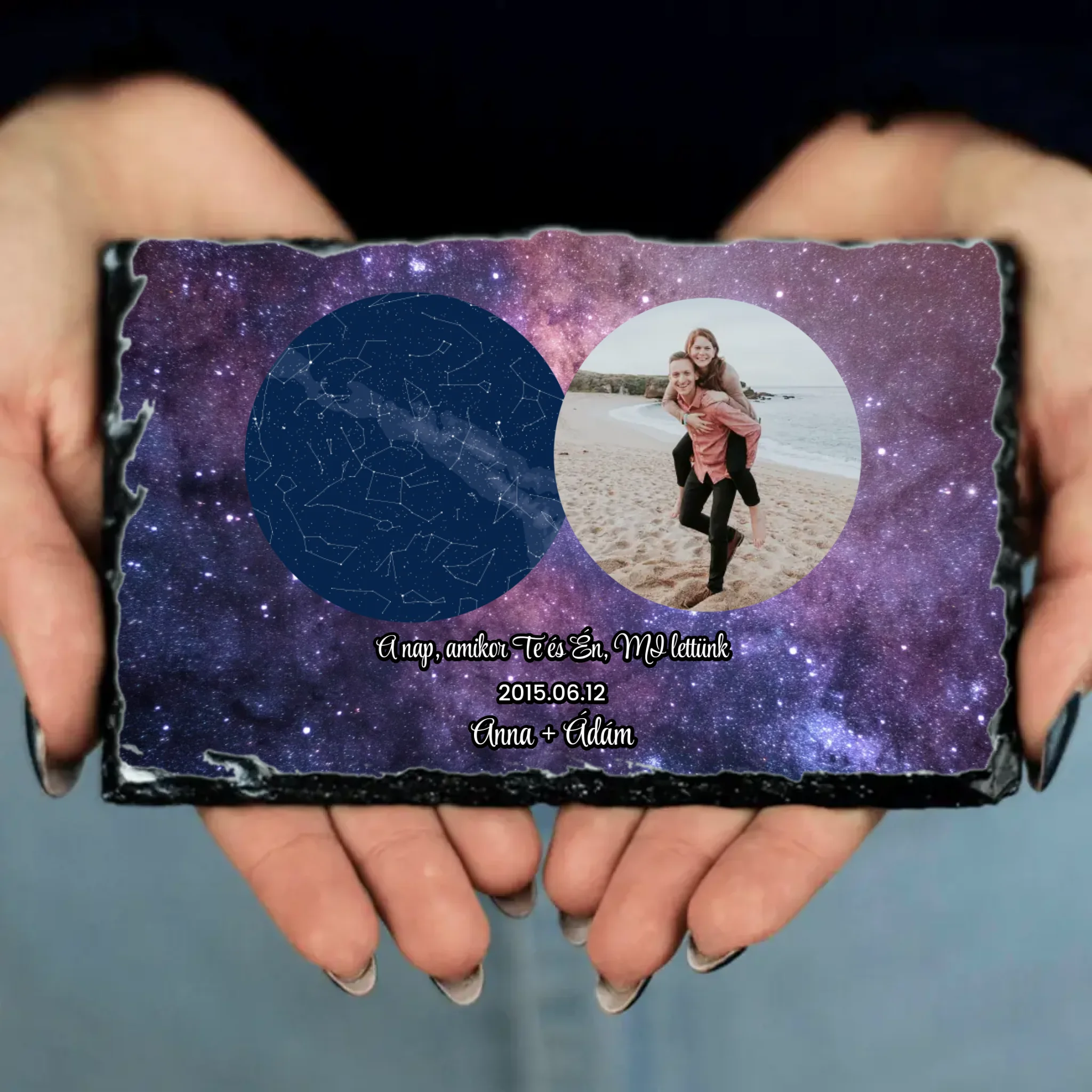 Csillagtérképes gránitlap egyedi képpel