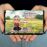 Drága Nagymama cuki karakteres egyedi anyák napi ajándék gránitlap nagymamáknak