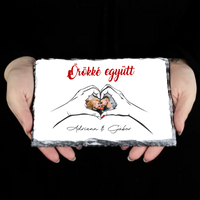 Örökké együtt egyedi képes Valentin napi gránitlap pároknak