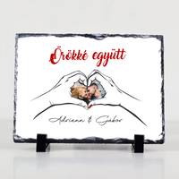 Örökké együtt egyedi képes Valentin napi gránitlap pároknak