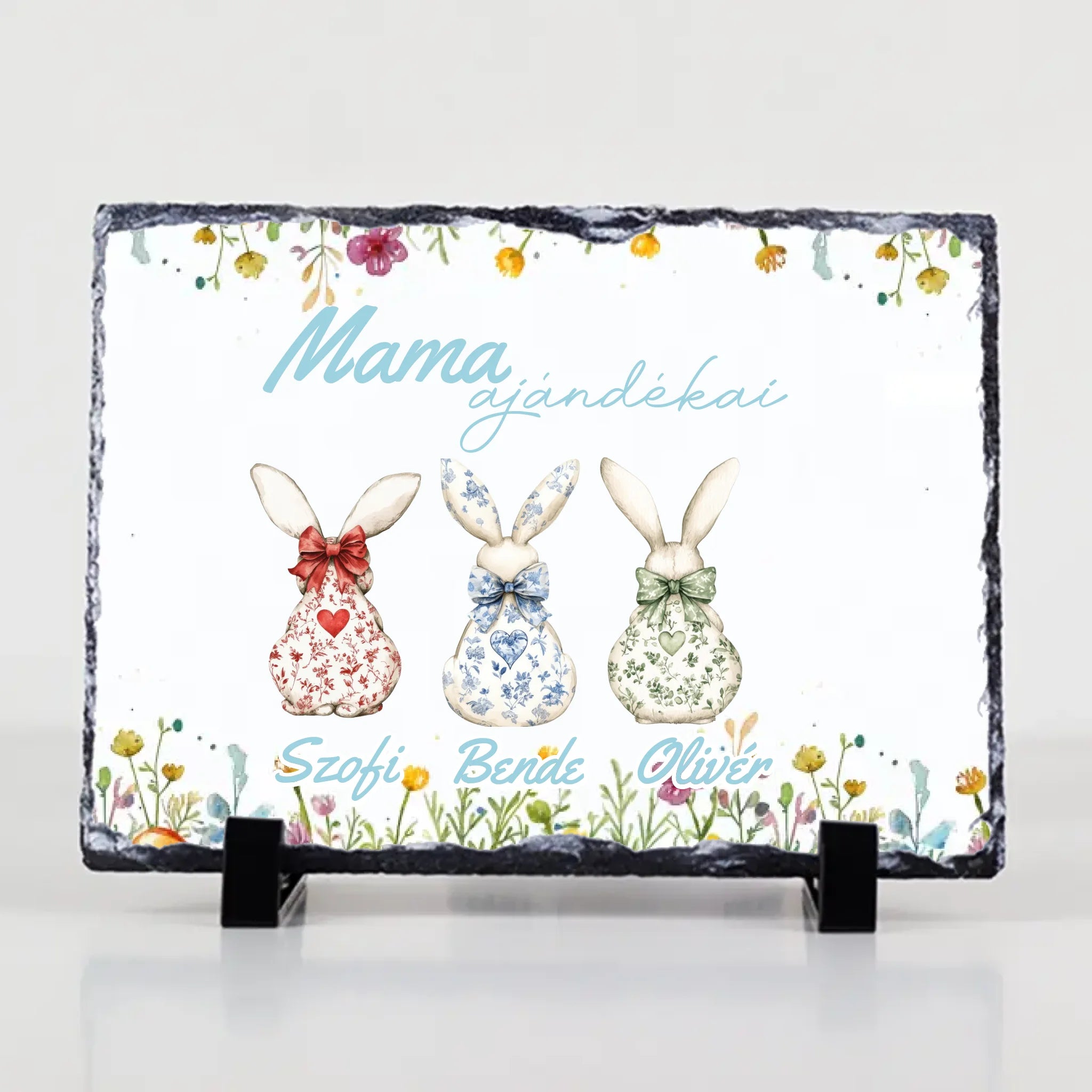 A mama ajándékai - Egyedi húsvéti ajándék gránitlap nagymamáknak nyuszis mintával