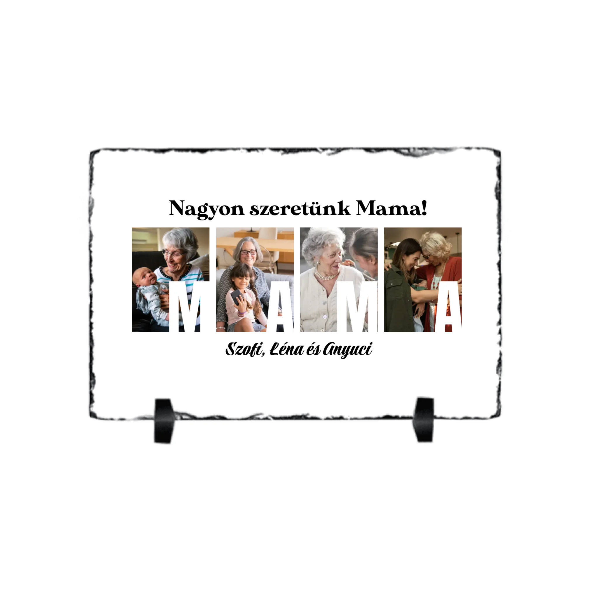 Ajándék Mamának - Egyedi képes Mama szeretünk gránitlap