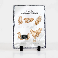 A mi kis családunk története gránitlap egyedi dátummal és fotóval