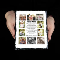 10 fényképes fotókollázs gránitkő - egyedi ajándék nagymamáknak