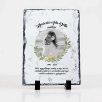 Egyedi fényképes gránitlap megemlékezésre felirattal névvel dátummal