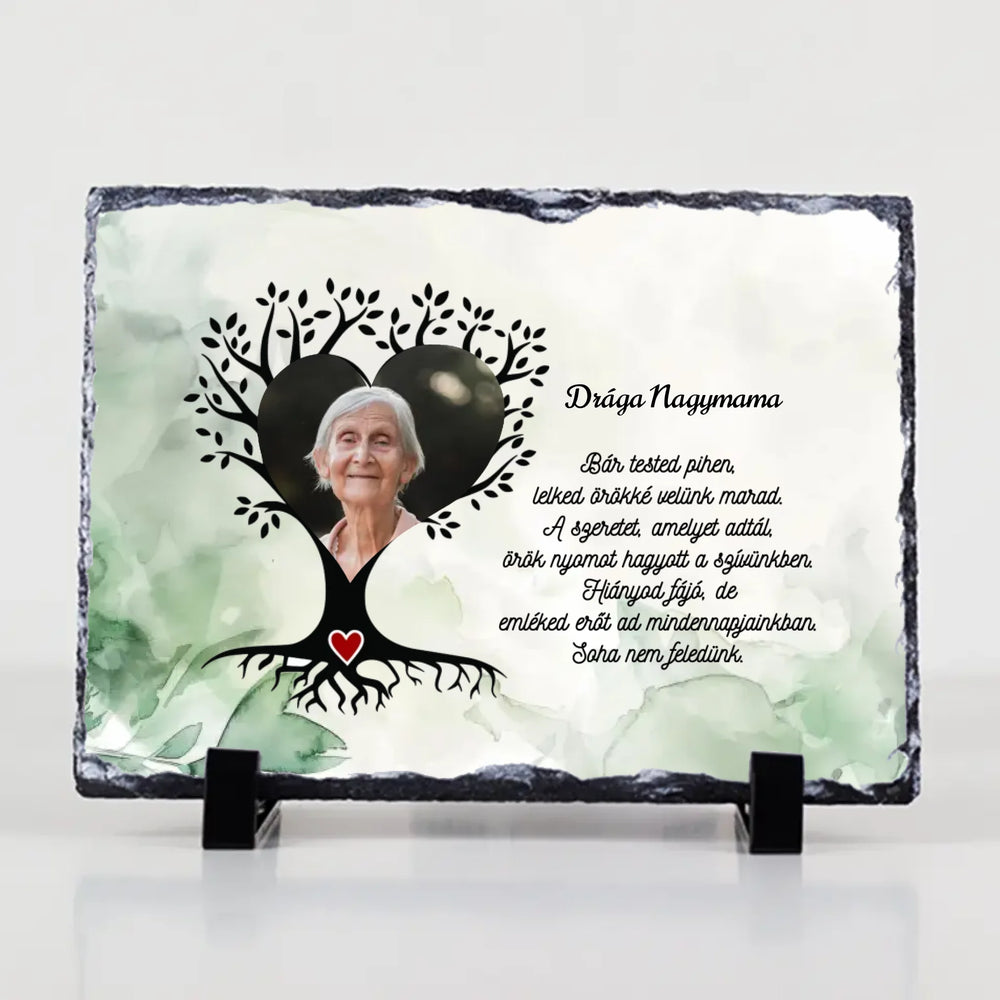 	 Emlékfa egyedi képes gránitlap szerkeszthető felirattal