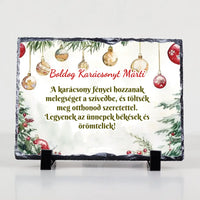 Karácsonyi áldás ajándék gránitlap szerkeszthető felirattal