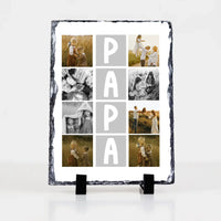 8 fényképes fotókollázs fényképes gránitkő- egyedi ajándék nagypapáknak