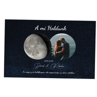 A mi holdunk - egyedi képes ajándék pléd szerkeszthető felirattal