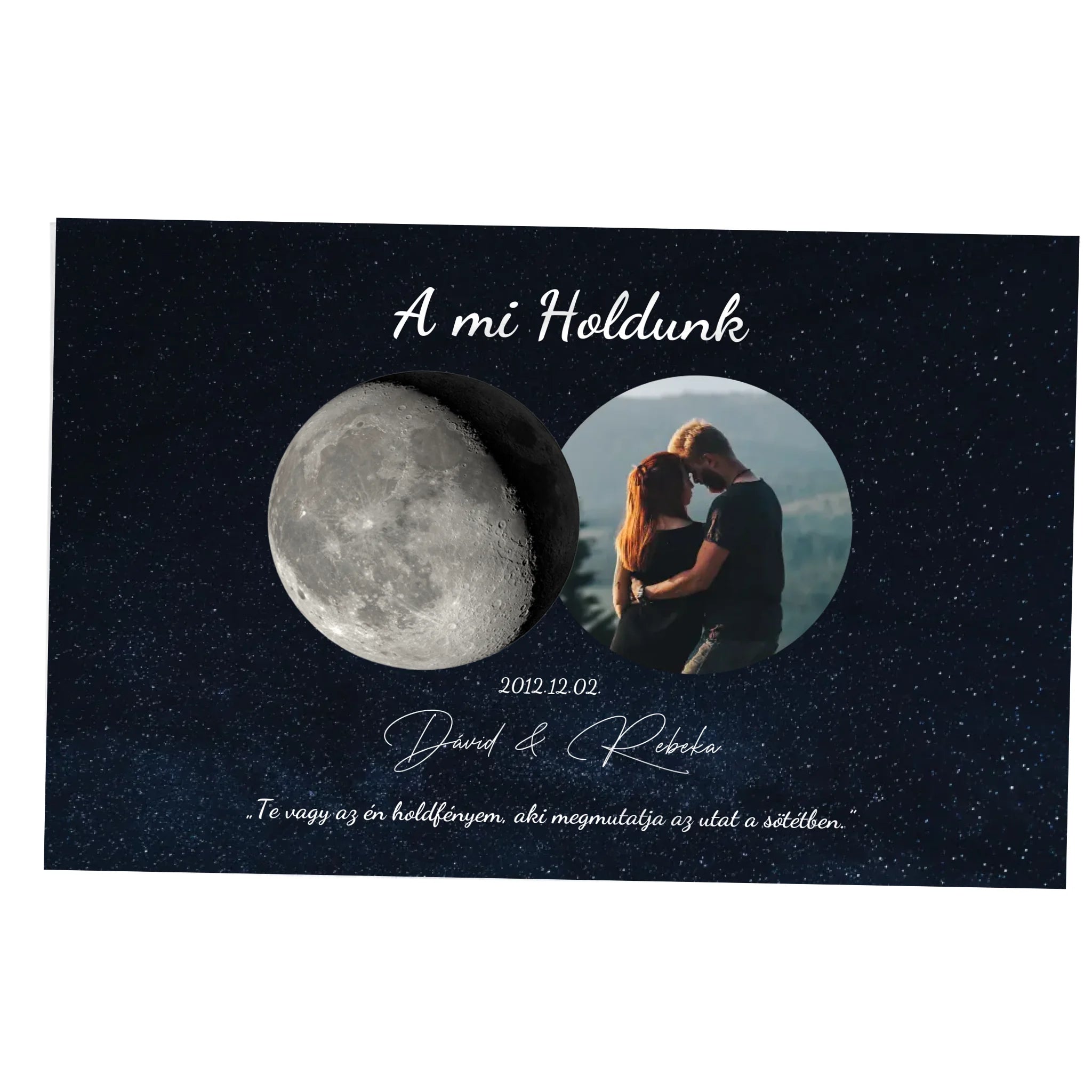 A mi holdunk - egyedi képes ajándék pléd szerkeszthető felirattal