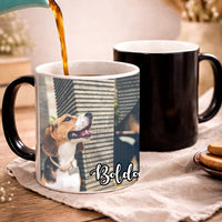 Hőre változó fényképes bögre 4 képpel egyedi felirattal