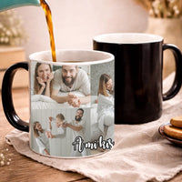 Hőre változó fényképes bögre 5 képpel egyedi felirattal