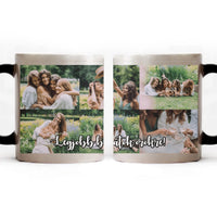 Hőre változó fényképes bögre 6 képpel egyedi felirattal