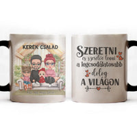 Egyedi varázs bögre személyre szabható karakterekkel - cuki család akár 4 gyerekkel
