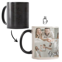 Hőre változó fényképes bögre 5 képpel egyedi felirattal