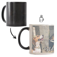 Hőre változó fényképes bögre 4 képpel egyedi felirattal