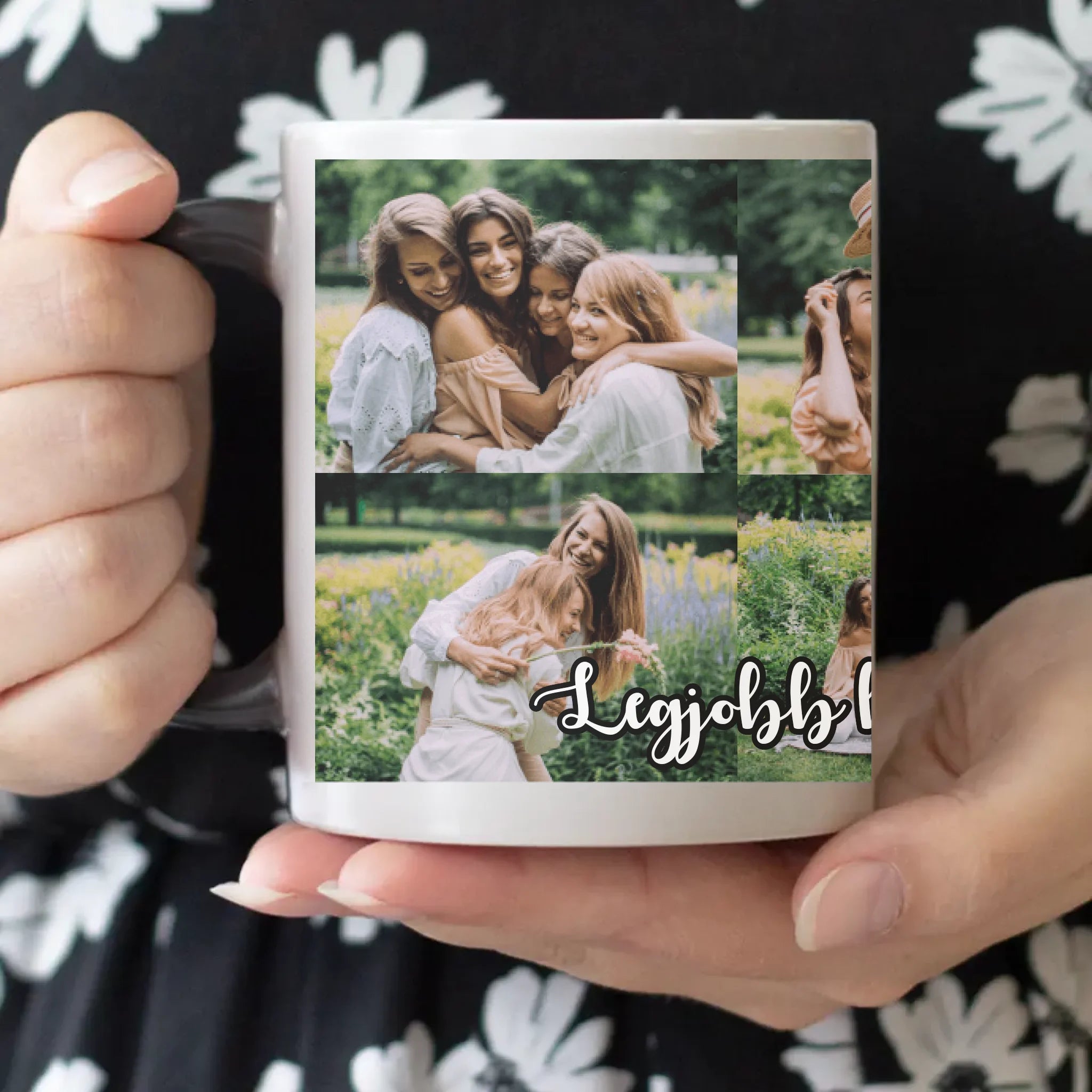 Hőre változó fényképes bögre 6 képpel egyedi felirattal