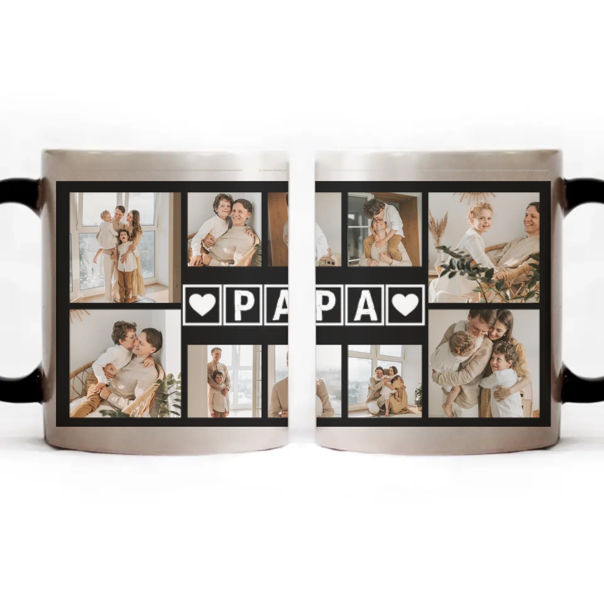 Hőre változó fényképes bögre Papáknak 10 képpel