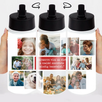 Szívószálas egyedi fényképes kulacs 10 képpel - saját felirattal