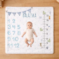 Mérföldkő baba pléd – hónapról hónapra fotózható növekedési takaró fiúknak