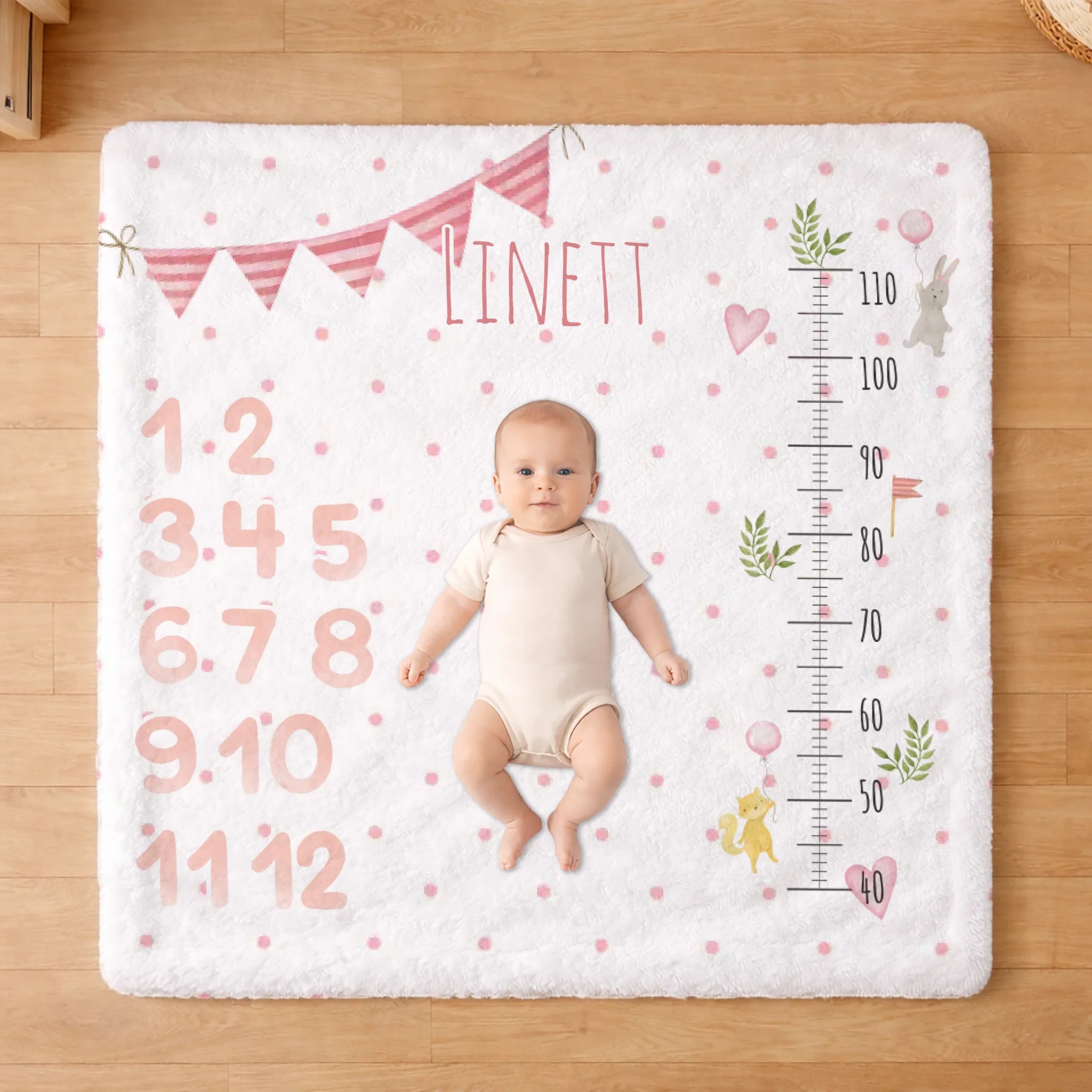 	 Mérföldkő baba pléd – hónapról hónapra fotózható növekedési takaró