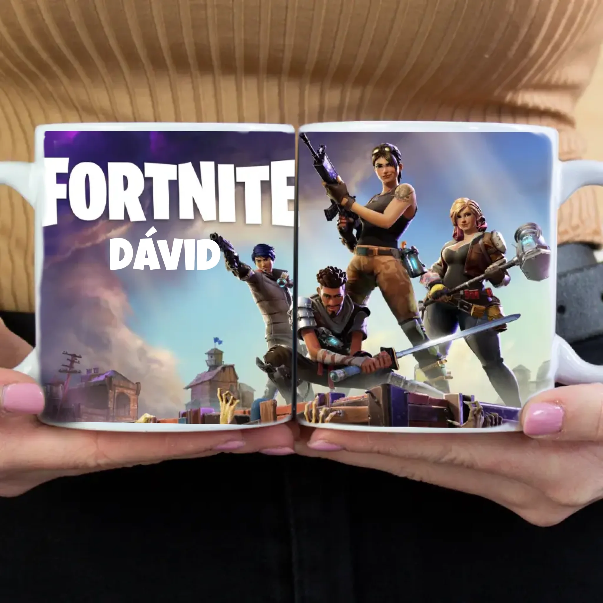 Élőben szerkeszthető szülinapi bögre - Fortnite bögre egyedi névvel