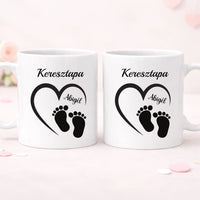 Egyedi bögre Keresztapáknak névvel és szerkeszthető mintával