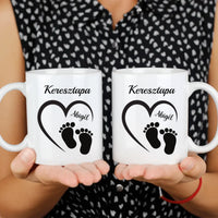 Egyedi bögre Keresztapáknak névvel és szerkeszthető mintával