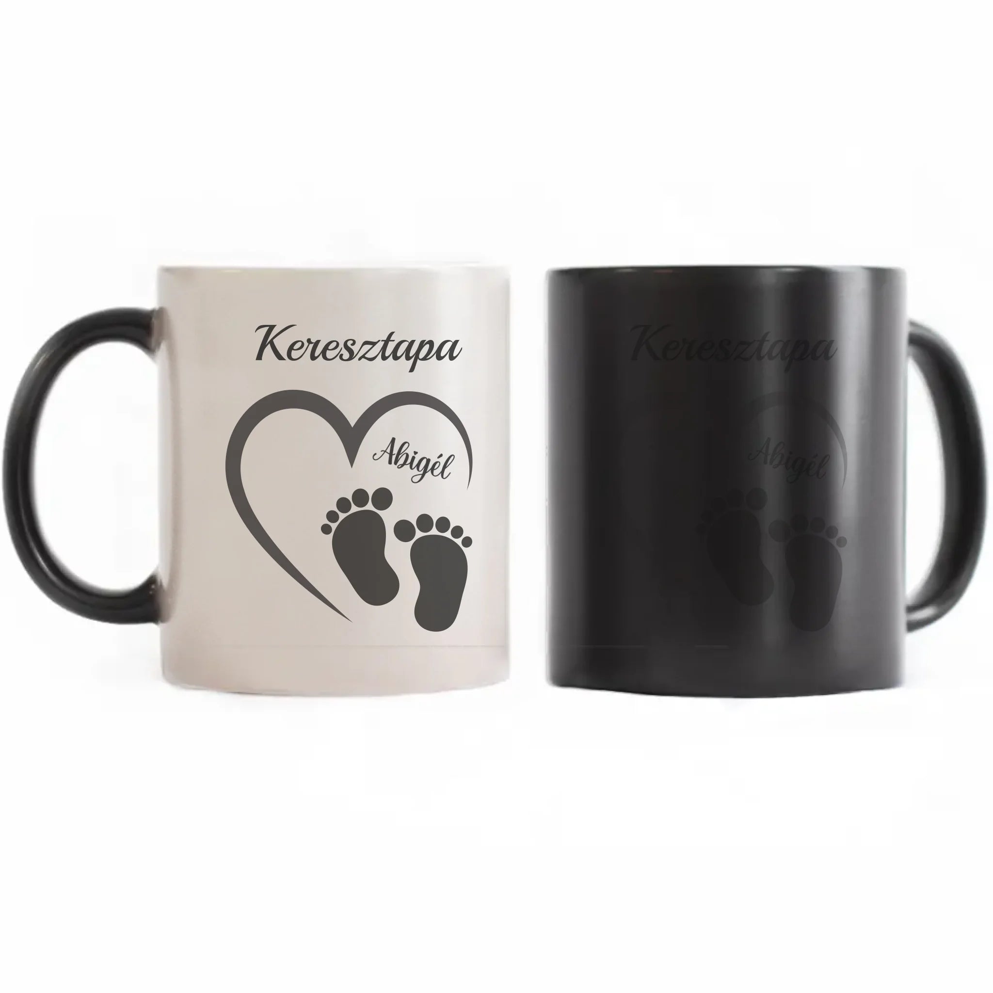Egyedi bögre Keresztapáknak névvel és szerkeszthető mintával