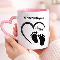 Egyedi bögre Keresztapáknak névvel és szerkeszthető mintával