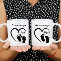 Egyedi bögre Keresztanyáknak névvel és szerkeszthető mintával