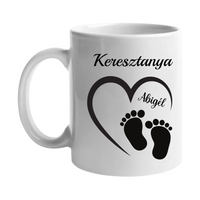 Egyedi bögre Keresztanyáknak névvel és szerkeszthető mintával